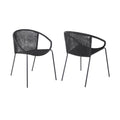 Set of Two 25" Black Metal Outdoor Dining Chair  Warm Home View