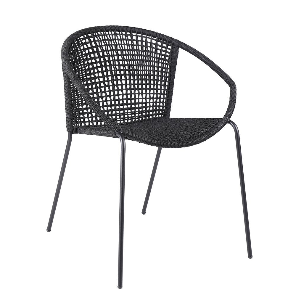 Set of Two 25" Black Metal Outdoor Dining Chair  Warm Home View