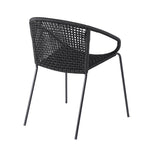 Set of Two 25" Black Metal Outdoor Dining Chair  Warm Home View