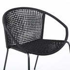 Set of Two 25" Black Metal Outdoor Dining Chair  Warm Home View
