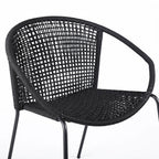Set of Two 25" Black Metal Outdoor Dining Chair  Warm Home View