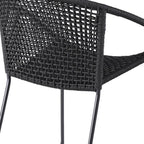 Set of Two 25" Black Metal Outdoor Dining Chair  Warm Home View