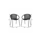 Set of Two 25" Black Metal Outdoor Dining Chair  Warm Home View