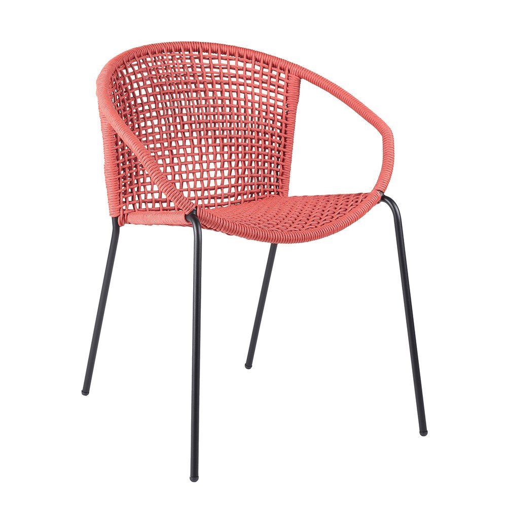 Set of Two 25" Red Metal Outdoor Dining Chair  Warm Home View