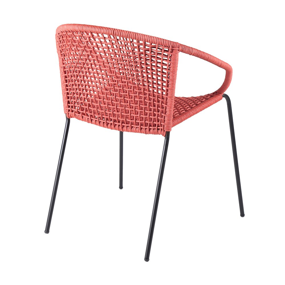 Set of Two 25" Red Metal Outdoor Dining Chair  Warm Home View
