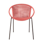Set of Two 25" Red Metal Outdoor Dining Chair  Warm Home View