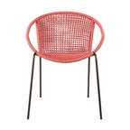 Red Metal Outdoor Dining Chairs - Weather Resistant Steel - Set of 2  Warm Home View