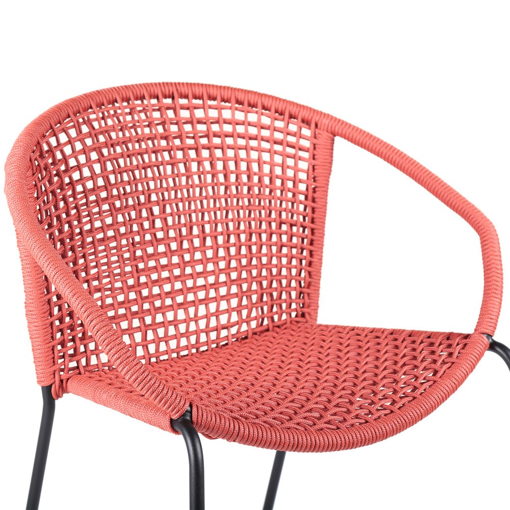 Set of Two 25" Red Metal Outdoor Dining Chair  Warm Home View