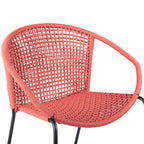 Set of Two 25" Red Metal Outdoor Dining Chair  Warm Home View