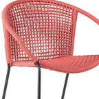 Set of Two 25" Red Metal Outdoor Dining Chair  Warm Home View