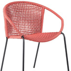 Red Metal Outdoor Dining Chairs - Weather Resistant Steel - Set of 2  Warm Home View