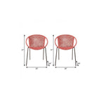 Set of Two 25" Red Metal Outdoor Dining Chair  Warm Home View
