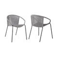 Set of Two 25" Gray Metal Outdoor Dining Chair  Warm Home View