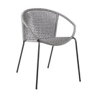 Set of Two 25" Gray Metal Outdoor Dining Chair  Warm Home View