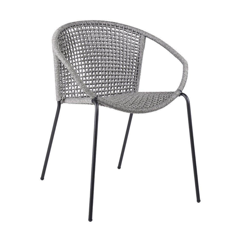 Set of Two 25" Gray Metal Outdoor Dining Chair  Warm Home View