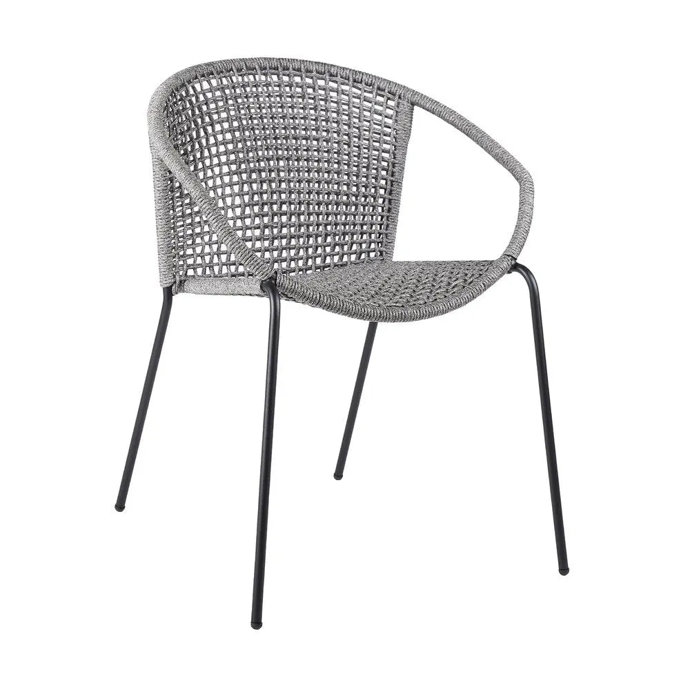 Set of Two 25" Gray Metal Outdoor Dining Chairs – Weather-Resistant Armchairs  Warm Home View