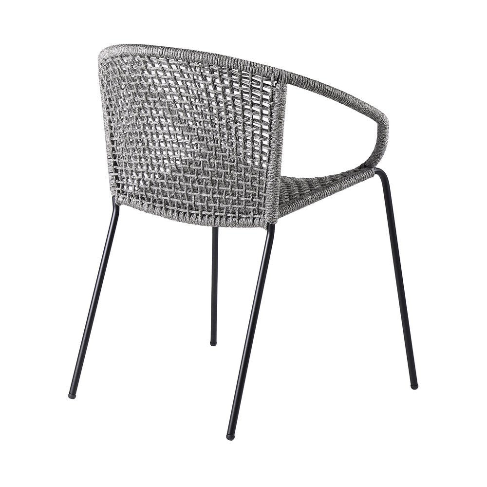 Set of Two 25" Gray Metal Outdoor Dining Chair  Warm Home View