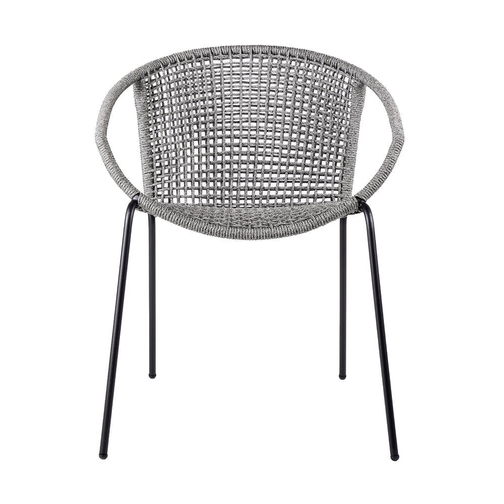 Set of Two 25" Gray Metal Outdoor Dining Chair  Warm Home View