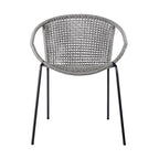 Set of Two 25" Gray Metal Outdoor Dining Chair  Warm Home View