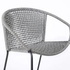 Set of Two 25" Gray Metal Outdoor Dining Chair  Warm Home View