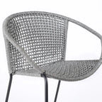 Set of Two 25" Gray Metal Outdoor Dining Chairs – Weather-Resistant Armchairs  Warm Home View