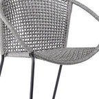 Set of Two 25" Gray Metal Outdoor Dining Chair  Warm Home View