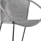 Set of Two 25" Gray Metal Outdoor Dining Chairs – Weather-Resistant Armchairs  Warm Home View