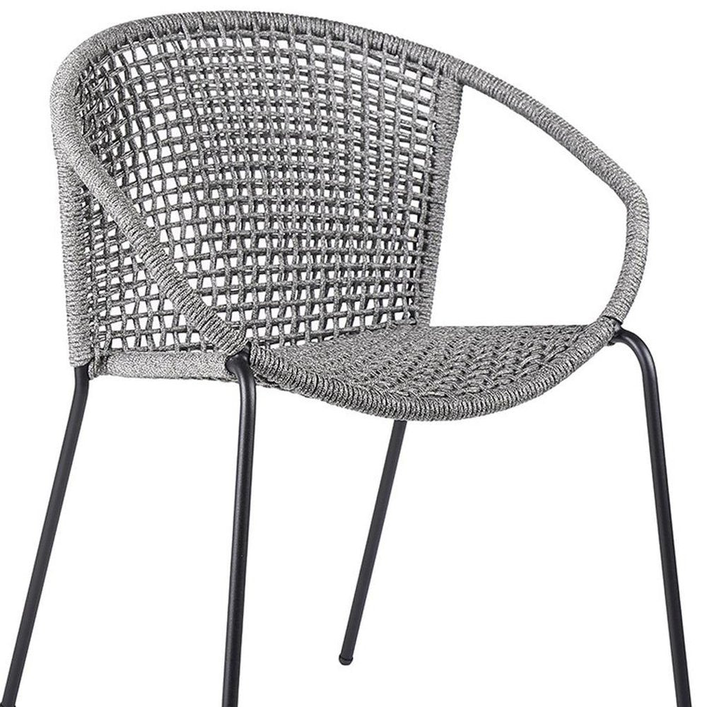 Set of Two 25" Gray Metal Outdoor Dining Chair  Warm Home View