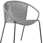 Set of Two 25" Gray Metal Outdoor Dining Chair  Warm Home View