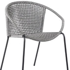 Set of Two 25" Gray Metal Outdoor Dining Chairs – Weather-Resistant Armchairs  Warm Home View