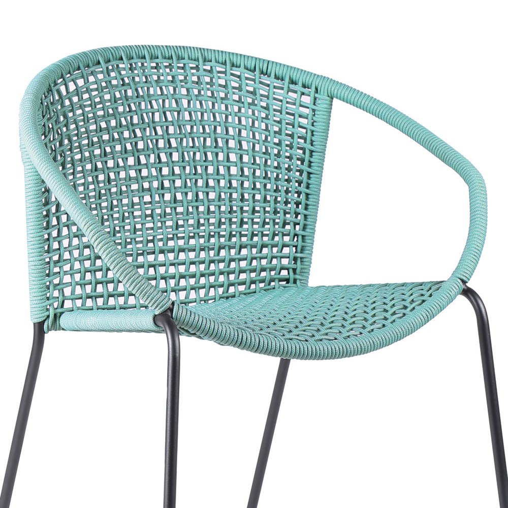 Set of Two 25" Green Metal Outdoor Dining Chair  Warm Home View