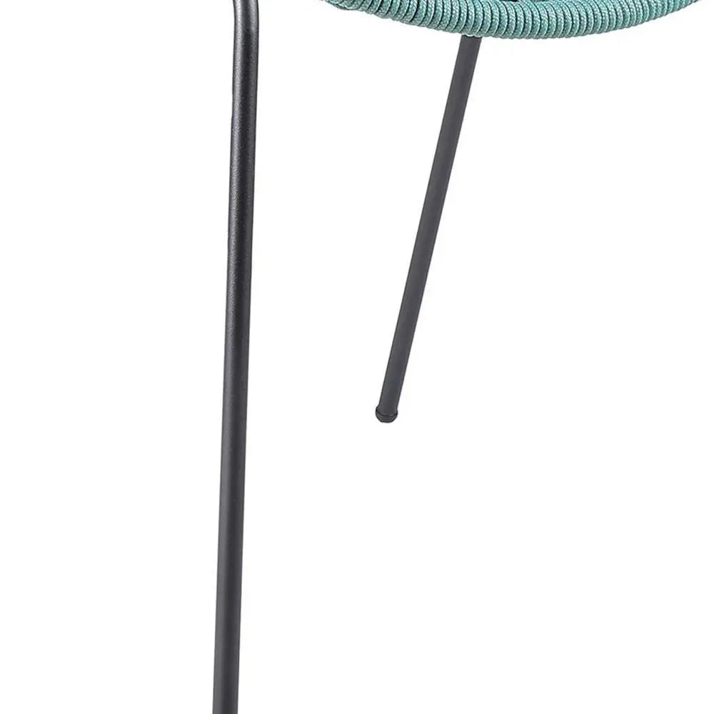 Green Metal Outdoor Dining Chairs - Powder Coated Steel - Set of 2  Warm Home View