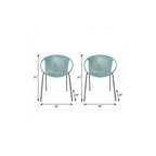 Set of Two 25" Green Metal Outdoor Dining Chair  Warm Home View