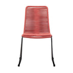 Set of Two 23" Red Metal Outdoor Dining Chair  Warm Home View