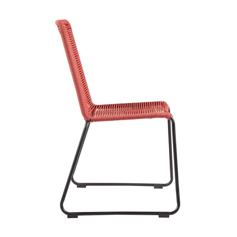 Set of Two 23" Red Metal Outdoor Dining Chair  Warm Home View