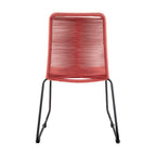 Set of Two 23" Red Metal Outdoor Dining Chair  Warm Home View