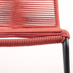 Set of Two 23" Red Metal Outdoor Dining Chair  Warm Home View