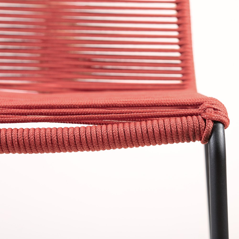 Set of Two 23" Red Metal Outdoor Dining Chair  Warm Home View