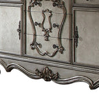 70" Platinum Carved Scrollwork Wood And Polyresin Five Drawer Triple Dresser  Warm Home View