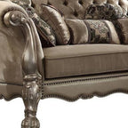 96" Bone Velvet Sofa And Toss Pillows With Gold Legs  Warm Home View