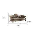 96" Bone Velvet Sofa And Toss Pillows With Gold Legs  Warm Home View