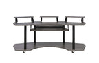 83" Black Music Recording Studio Desk  Warm Home View