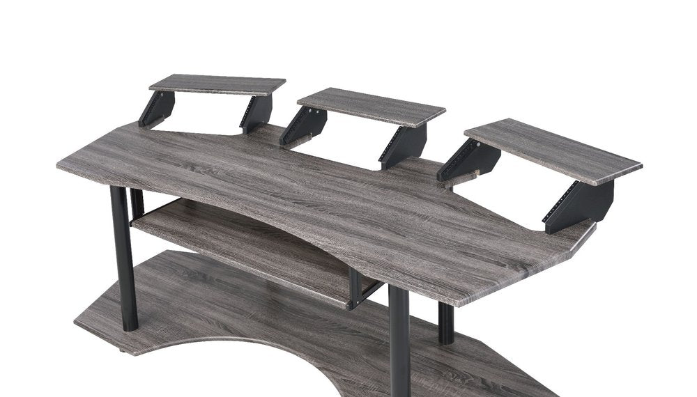 83" Black Music Recording Studio Desk  Warm Home View