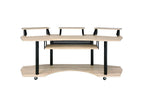 83" Natural and Black Music Recording Studio Desk  Warm Home View