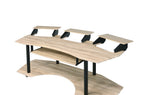 83" Natural and Black Music Recording Studio Desk  Warm Home View