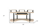 83" Natural and Black Music Recording Studio Desk  Warm Home View