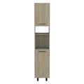 82" Gray And Oak Wood Pantry Or Storage Closet  Warm Home View