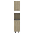 82" Gray And Oak Wood Pantry Or Storage Closet  Warm Home View