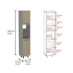 82" Gray And Oak Wood Pantry Or Storage Closet  Warm Home View