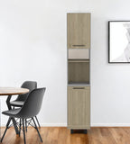 82" Gray And Oak Wood Pantry Or Storage Closet  Warm Home View